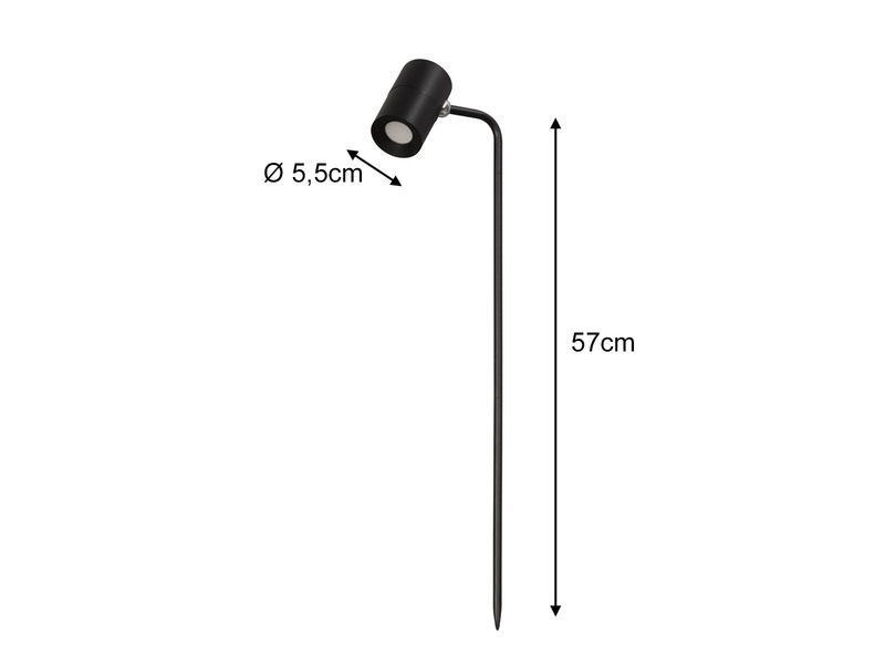 2er SET Akku Gartenstrahler mit Erdspieß, dimmbar & Tageslicht, Höhe 57cm