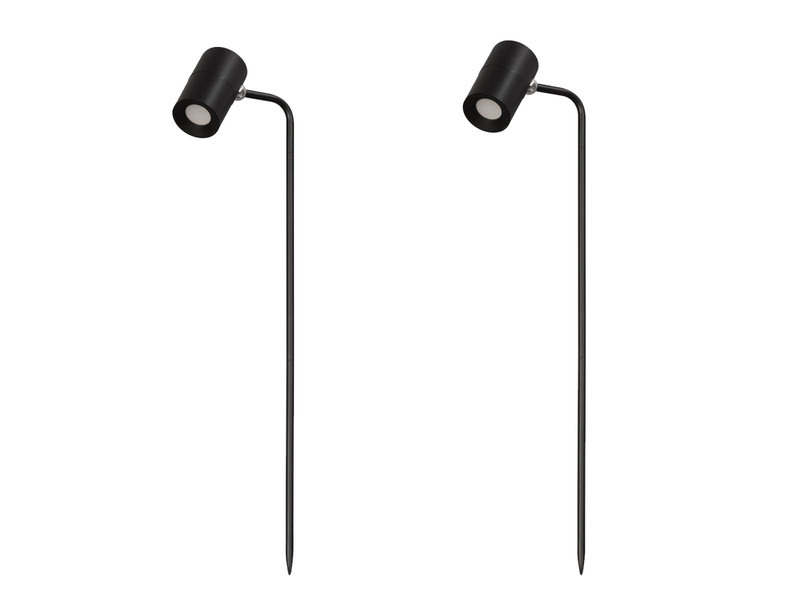 2er SET Akku Gartenstrahler mit Erdspieß, dimmbar & Tageslicht, Höhe 57cm