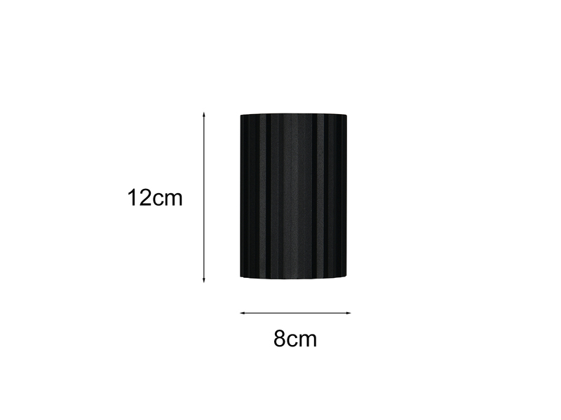 Kleine Wandleuchte IMARIA mit Up and Down Lichteffekt Metall Schwarz, Höhe 12cm