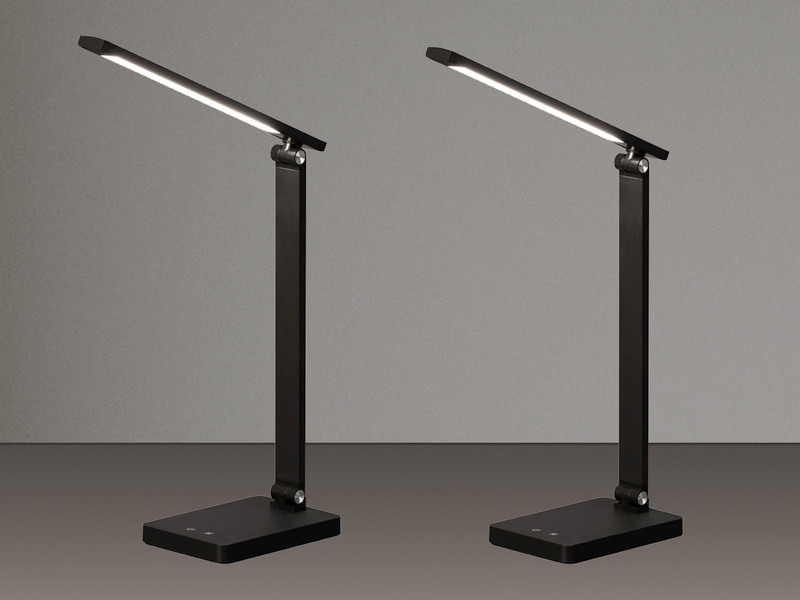 2er SET Akku Schreibtischlampen Schwarz ohne Kabel, Höhe 39,5cm