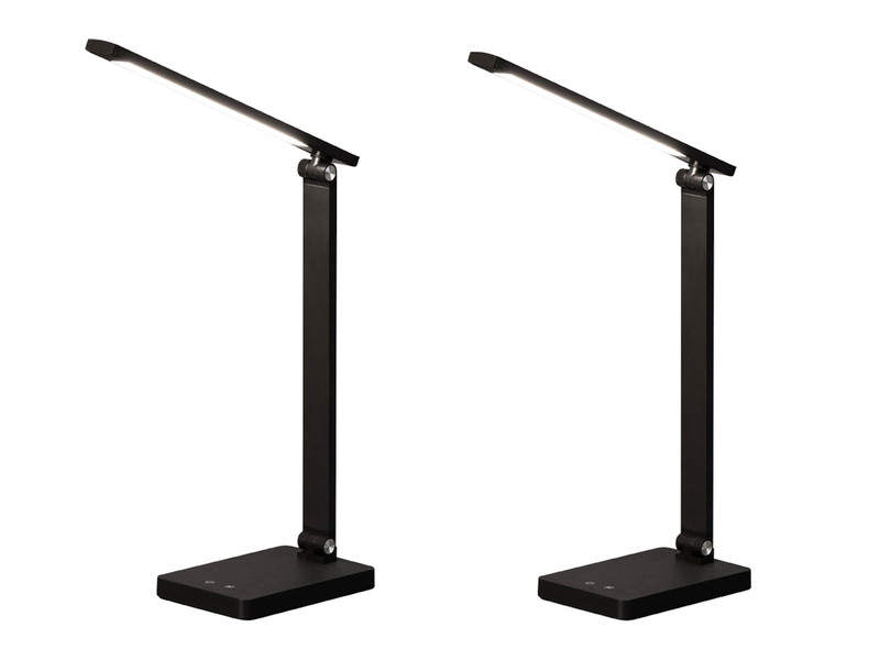 2er SET Akku Schreibtischlampen Schwarz ohne Kabel, Höhe 39,5cm