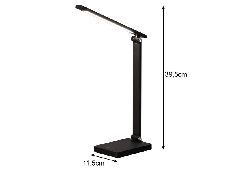 2er SET Akku Schreibtischlampen Schwarz ohne Kabel, Höhe 39,5cm