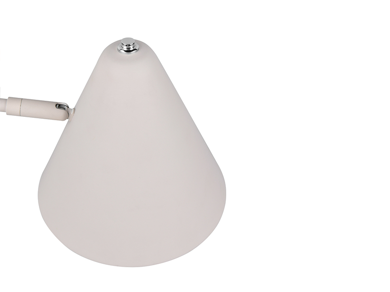 Wandleuchte COSIMA mit Stecker, Schalter und Schwenkarm, Hellgrau, Höhe 16cm