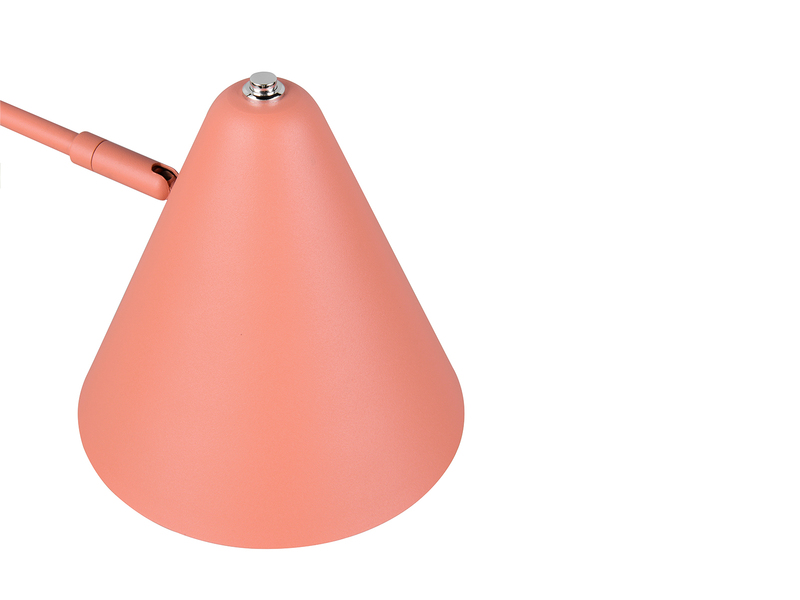Kleine Stehlampe COSIMA mit Schwenkarm aus Metall Apricot, Höhe 126,5cm