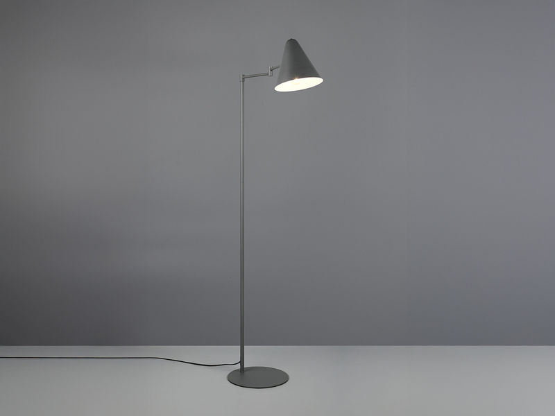 Kleine Stehlampe COSIMA mit Schwenkarm aus Metall Anthrazit, Höhe 126,5cm