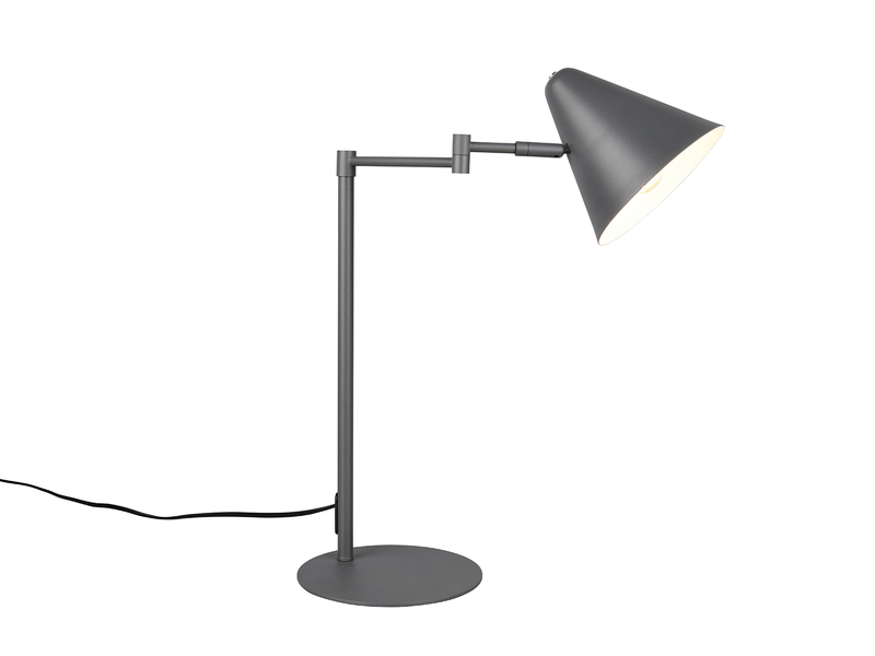 Retro Schreibtischlampe COSIMA mit Schwenkarm aus Metall Anthrazit, Höhe 50,5cm