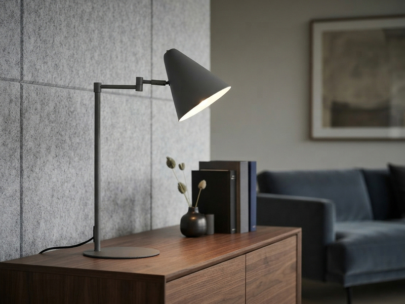 Retro Schreibtischlampe COSIMA mit Schwenkarm aus Metall Anthrazit, Höhe 50,5cm
