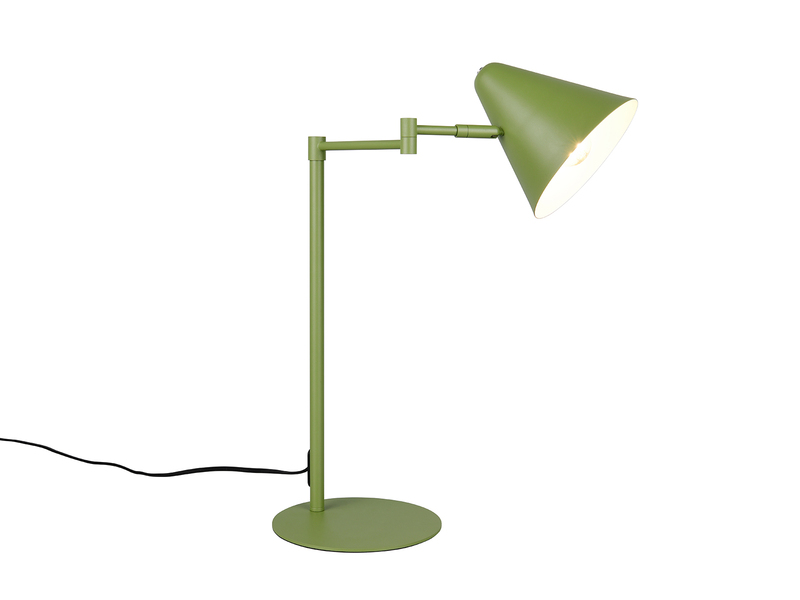 Retro LED Schreibtischleuchte mit Schwenkarm aus Metall Grün, Höhe 50,5cm