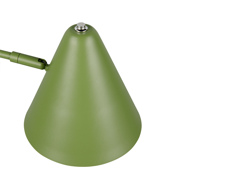 Retro LED Schreibtischleuchte mit Schwenkarm aus Metall Grün, Höhe 50,5cm