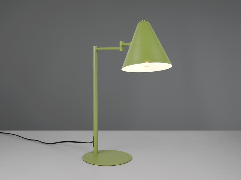 Retro LED Schreibtischleuchte mit Schwenkarm aus Metall Grün, Höhe 50,5cm