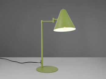 Retro LED Schreibtischleuchte mit Schwenkarm aus Metall Grün, Höhe 50,5cm