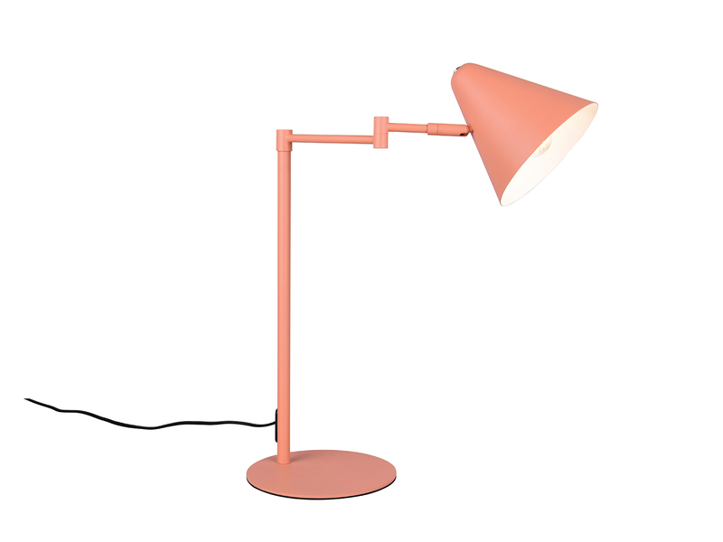 Retro LED Schreibtischleuchte mit Schwenkarm aus Metall Apricot, Höhe 50,5cm