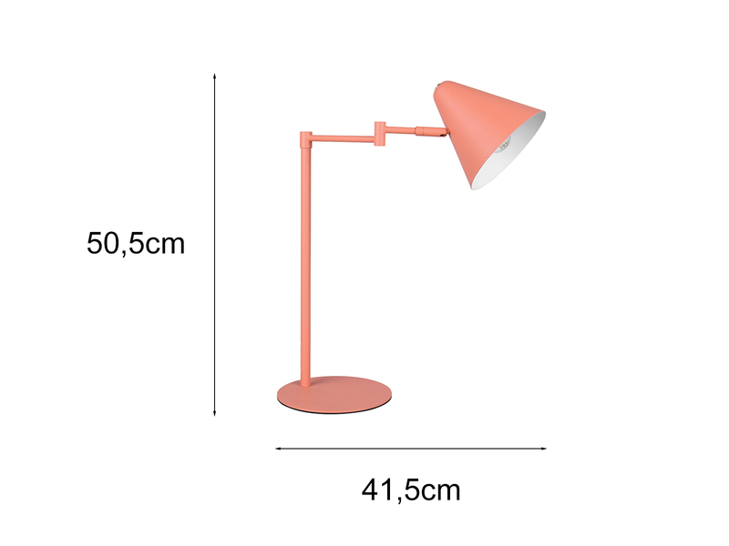 Retro LED Schreibtischleuchte mit Schwenkarm aus Metall Apricot, Höhe 50,5cm