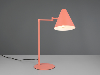 Retro LED Schreibtischleuchte mit Schwenkarm aus Metall Apricot, Höhe 50,5cm