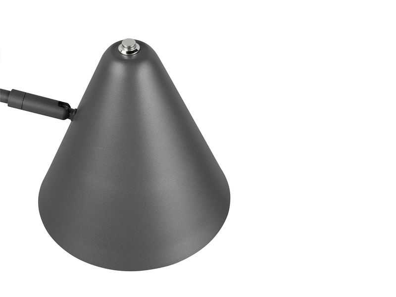 Retro LED Schreibtischleuchte mit Schwenkarm aus Metall Anthrazit, Höhe 50,5cm