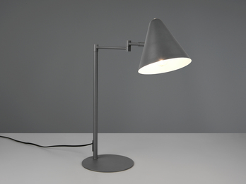 Retro LED Schreibtischleuchte mit Schwenkarm aus Metall Anthrazit, Höhe 50,5cm