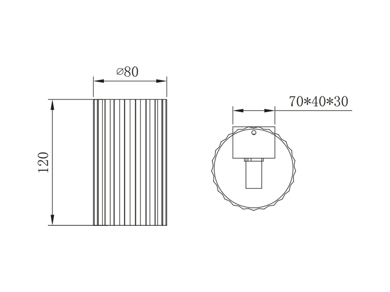 Kleine LED Wandleuchte mit Up and Down Lichteffekt, Metall Grau, Höhe 12cm