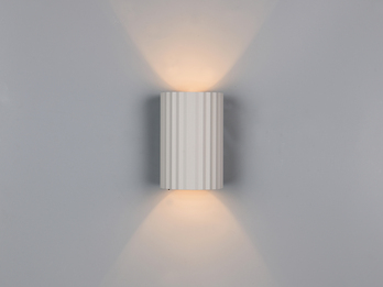 Kleine LED Wandleuchte mit Up and Down Lichteffekt, Metall Grau, Höhe 12cm