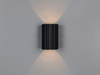 Kleine LED Wandleuchte mit Up and Down Lichteffekt, Metall Schwarz, Höhe 12cm