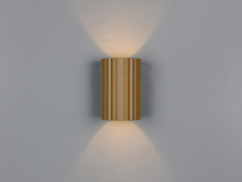 Kleine LED Wandleuchte mit Up and Down Lichteffekt, Metall Coffee, Höhe 12cm