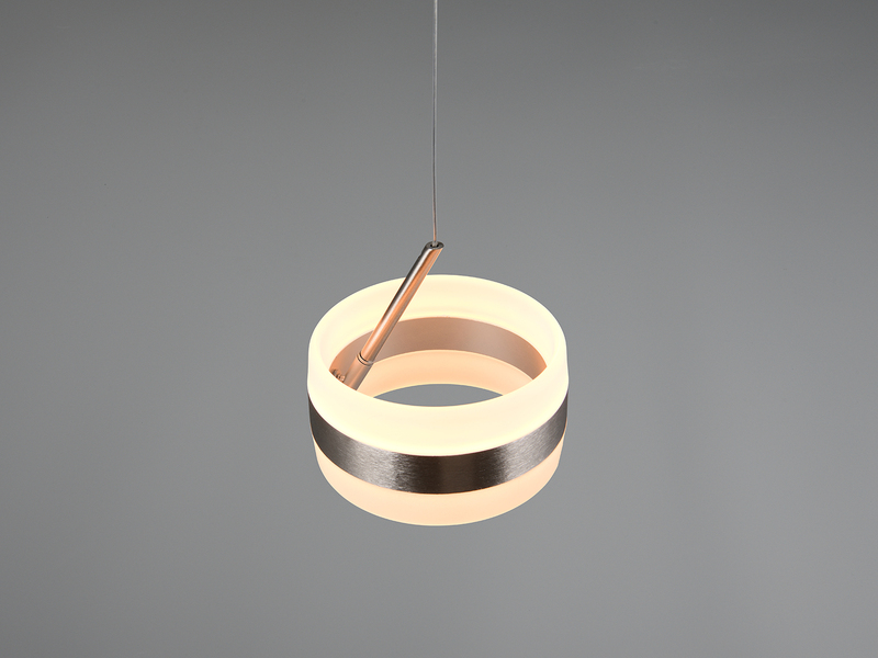 Kleine LED Pendelleuchte DIOS höhenverstellbar 1-flammig, Silber Ø 15,5cm