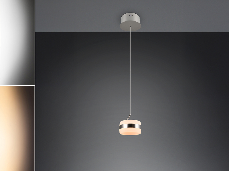 Kleine LED Pendelleuchte DIOS höhenverstellbar 1-flammig, Silber Ø 15,5cm