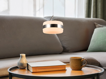 Kleine LED Pendelleuchte DIOS höhenverstellbar 1-flammig, Silber Ø 15,5cm