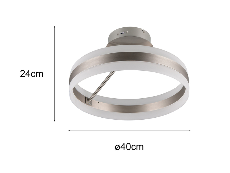 LED Deckenleuchte DIOS dimmbar, Lichttemperatur einstellbar, Silber Ø 40cm