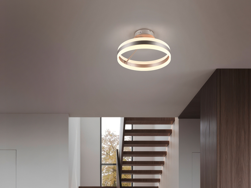 LED Deckenleuchte DIOS dimmbar, Lichttemperatur einstellbar, Silber Ø 40cm