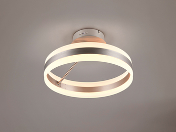 LED Deckenleuchte DIOS dimmbar, Lichttemperatur einstellbar, Silber Ø 40cm