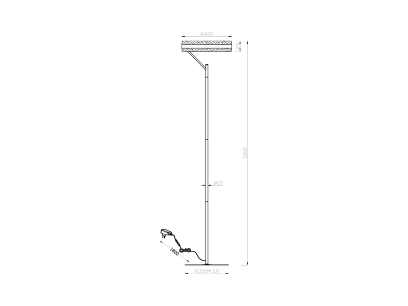 LED Stehlampe DIOS dimmbar, Lichttemperatur einstellbar, Silber, Höhe 180cm