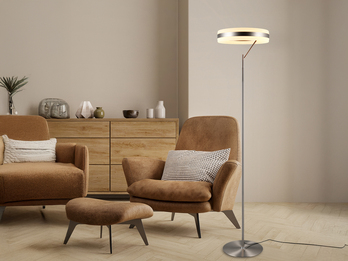 LED Stehlampe DIOS dimmbar, Lichttemperatur einstellbar, Silber, Höhe 180cm