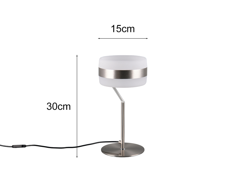 LED Tischlampe DIOS dimmbar, Lichttemperatur einstellbar, Silber, Höhe 30cm