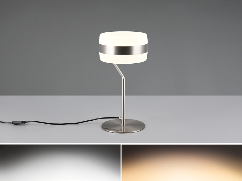 LED Tischlampe DIOS dimmbar, Lichttemperatur einstellbar, Silber, Höhe 30cm