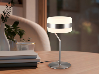 LED Tischlampe DIOS dimmbar, Lichttemperatur einstellbar, Silber, Höhe 30cm