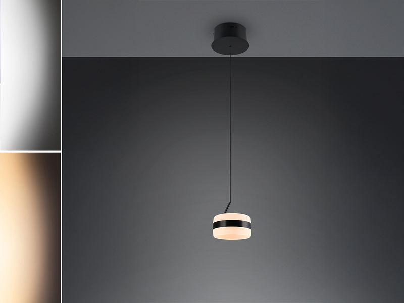 Kleine LED Pendelleuchte DIOS höhenverstellbar 1-flammig, Schwarz Ø 15,5cm