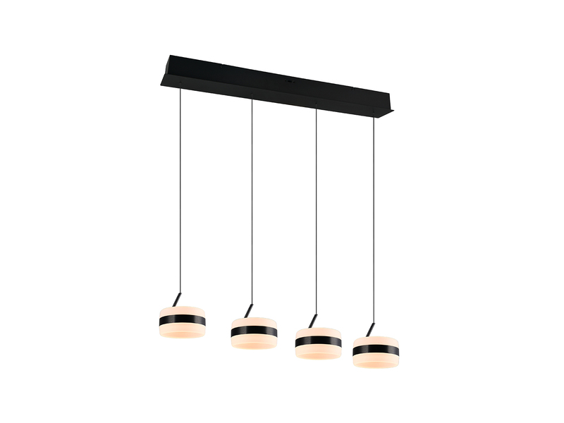 LED Pendelleuchte DIOS höhenverstellbar 4-flammig, Schwarz, Breite 85cm