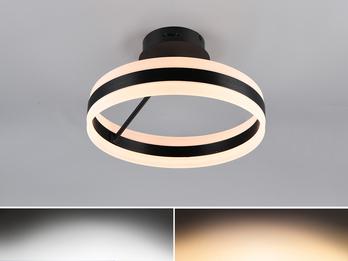LED Deckenleuchte DIOS dimmbar, Lichttemperatur einstellbar, Schwarz Ø 40cm