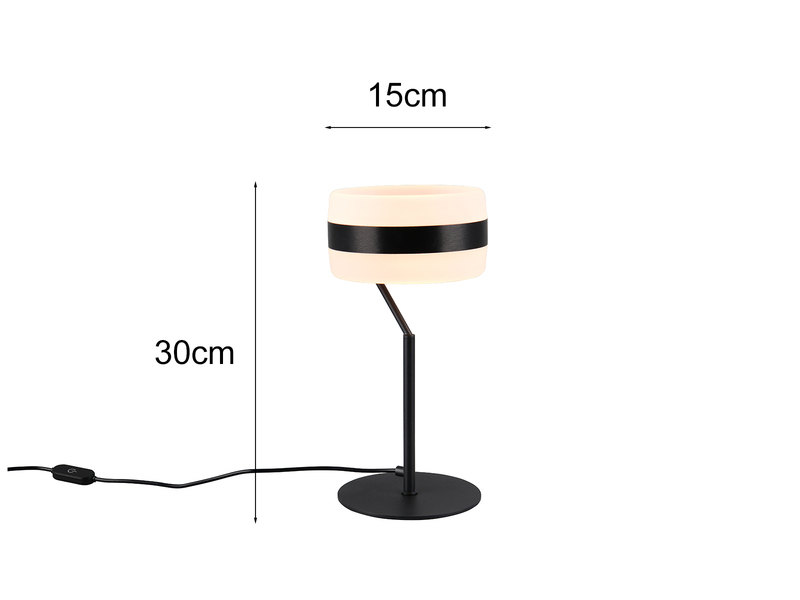 2er Set moderne LED Tischlampen dimmbar, Schwarz, Höhe 30cm