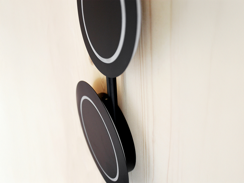 Große LED Wandleuchte PLANETARIUM Aluminium in Schwarz, Höhe 120cm