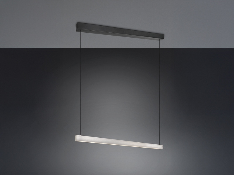 LED Pendelleuchte WALLACE dimmbar & höhenverstellbar, Schwarz Silber, B: 112,5cm