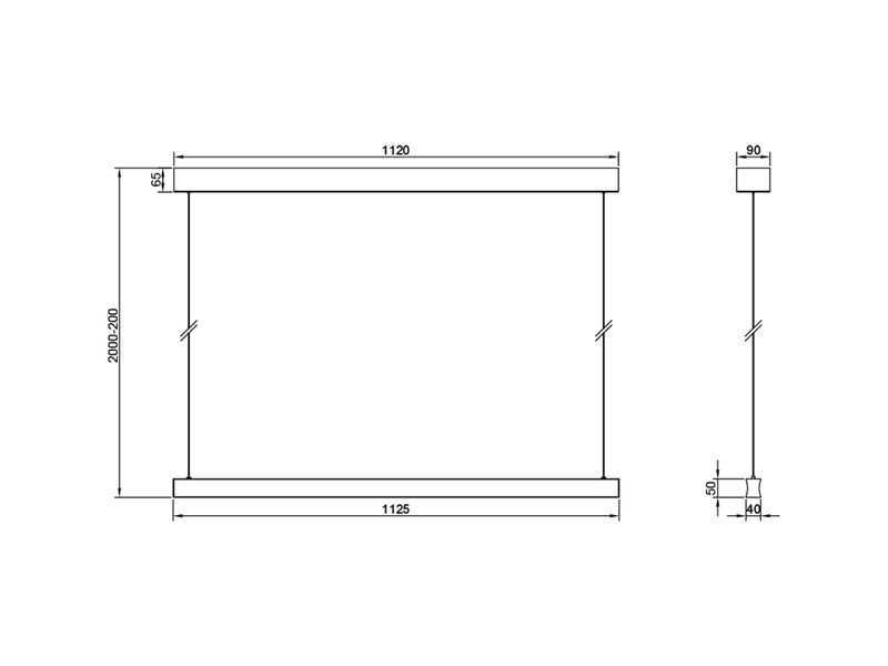 LED Pendelleuchte WALLACE dimmbar & höhenverstellbar, Schwarz Silber, B: 112,5cm