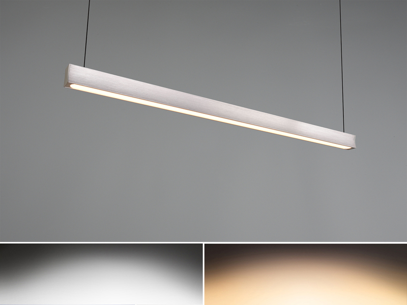 LED Pendelleuchte WALLACE dimmbar & höhenverstellbar, Schwarz Silber, B: 112,5cm