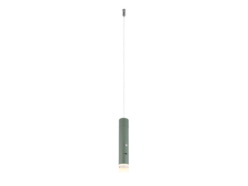 Akku Pendelleuchte PELO Grün, dimmbar, abnehmbarer Leuchtenkopf Ø 3,8cm