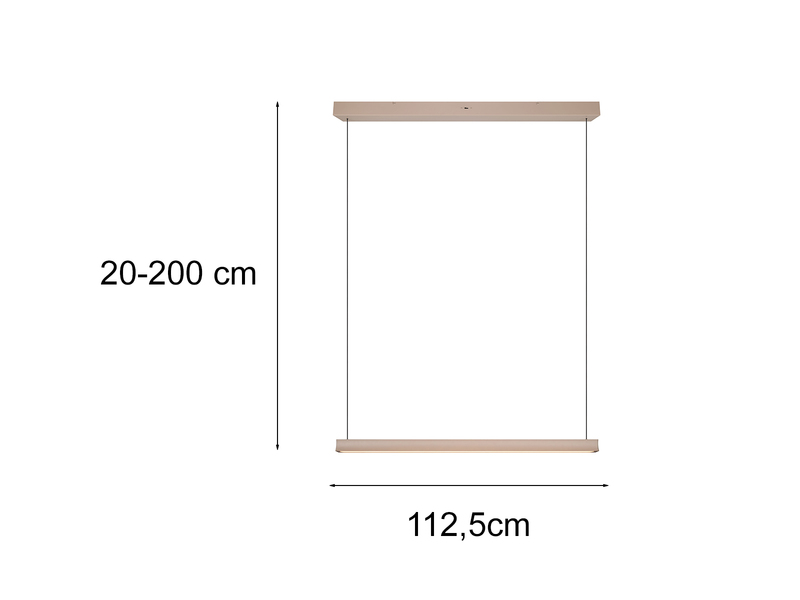 LED Pendelleuchte WALLACE dimmbar & höhenverstellbar, Beige, Breite 112,5cm