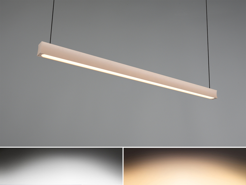 LED Pendelleuchte WALLACE dimmbar & höhenverstellbar, Beige, Breite 112,5cm
