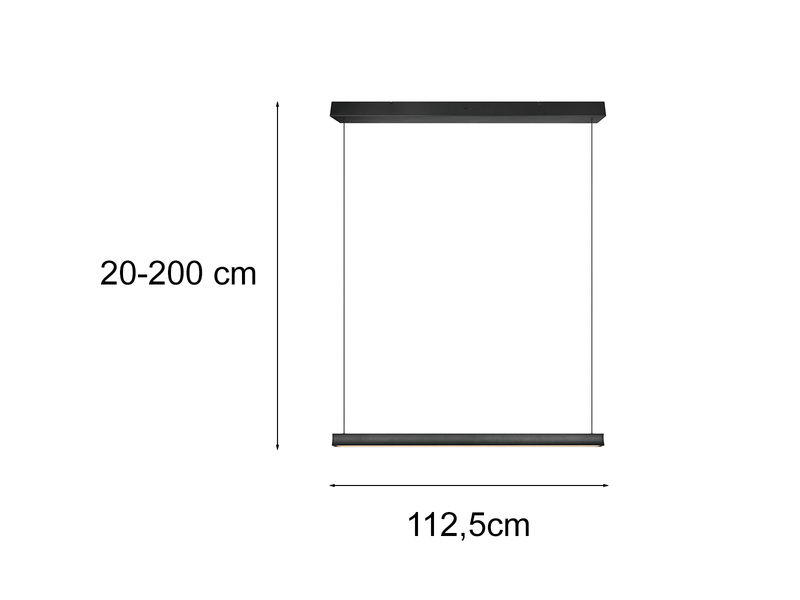 LED Pendelleuchte WALLACE dimmbar & höhenverstellbar Schwarz, Breite 112,5cm