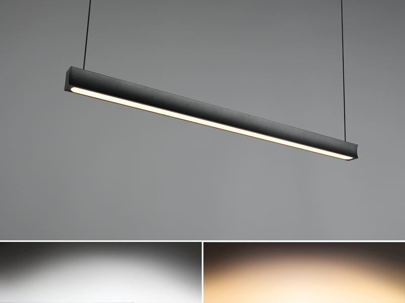 LED Pendelleuchte WALLACE dimmbar & höhenverstellbar Schwarz, Breite 112,5cm