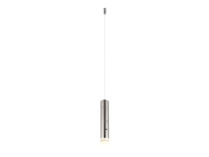 Akku Pendelleuchte PELO Silber, dimmbar, abnehmbarer Leuchtenkopf Ø 3,8cm