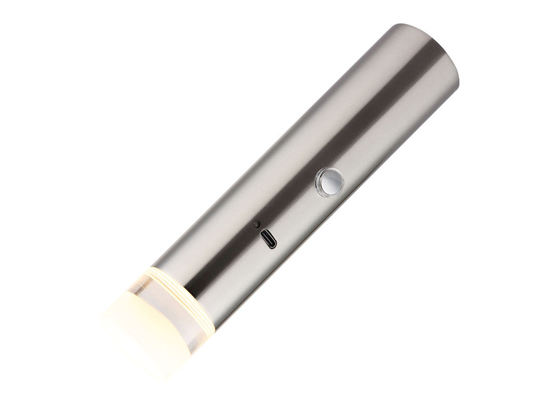 Akku Pendelleuchte PELO Silber, dimmbar, abnehmbarer Leuchtenkopf Ø 3,8cm